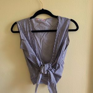 Italy Made Striped Wrap Top 💎
